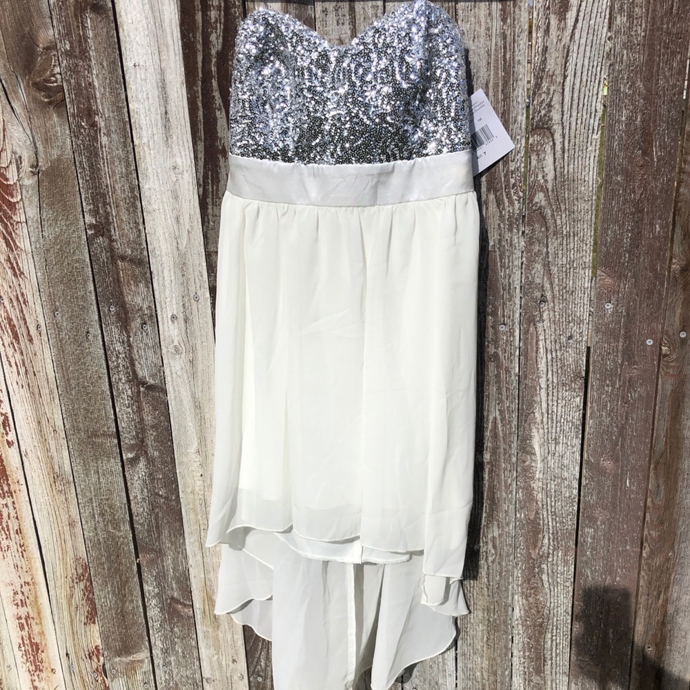 NWT Trixxi High Low Dress Sequin Bust Size 7